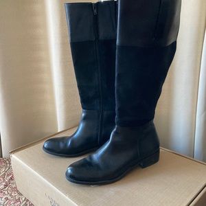 Lands’End riding boots. Leather with canvas shaft.